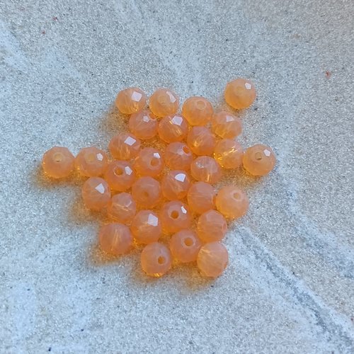 Perles rondelles à facettes orange 6x4mm por4-10
