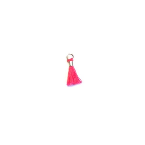 Mini pompon rose, attache argentée en laiton 10mm x1 ou x10 mipom-120