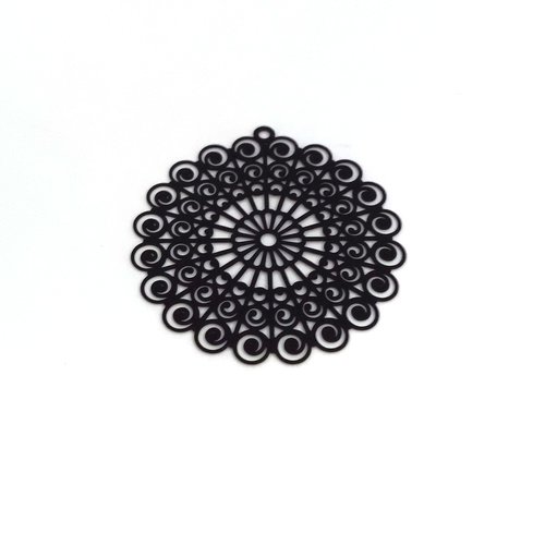 Estampe filigrane rosace noire 45x42mm geno-2