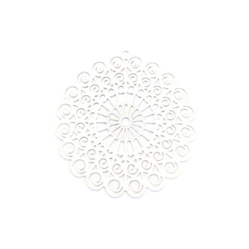 Estampe filigrane rosace blanche 45x42mm geblc-2