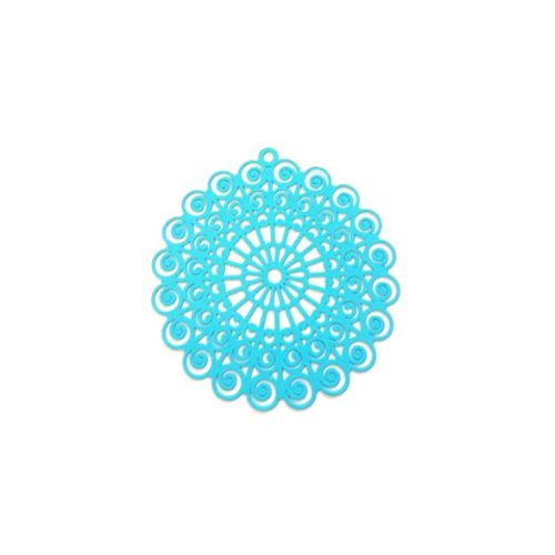 Estampe filigrane rosace turquoise 45x42mm getu-2