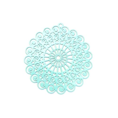 Estampe filigrane rosace turquoise 45x42mm getu-15