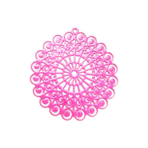 Estampe filigrane rosace rose 45x42mm geros-2