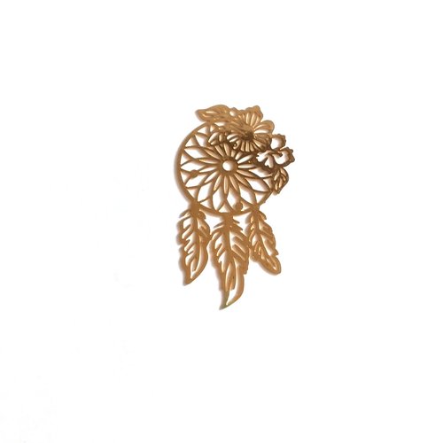 Estampe attrape-rêve doré en métal 45x25mm x1 ou x10 gedo-26