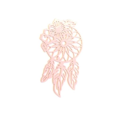 Estampe filigrane attrape-rêve rose en métal 45x25mm x1 ou x10 geros-29