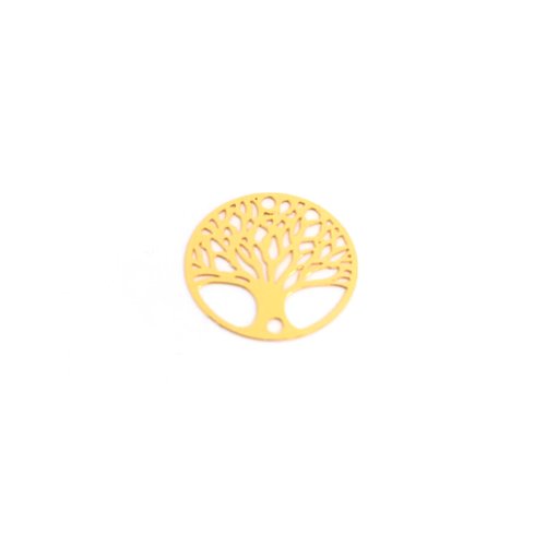 Estampe filigrane ronde arbre de vie doré 20mm do3-6
