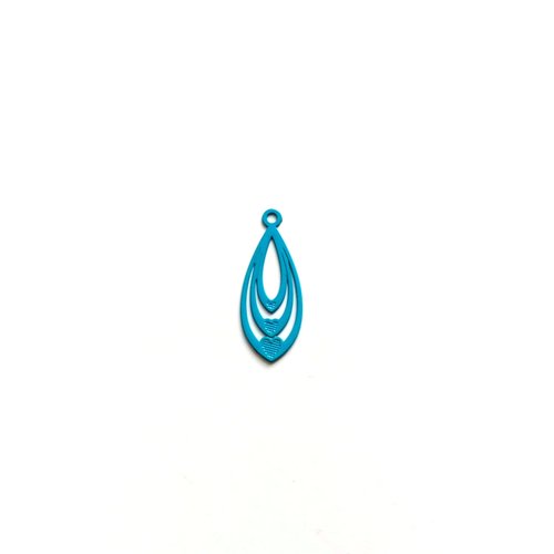 Breloque filigrane goutte turquoise 19x7mm tu4-2