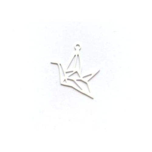 Lot estampe oiseau origami blanc 15x20mm x10 lotblc21-9