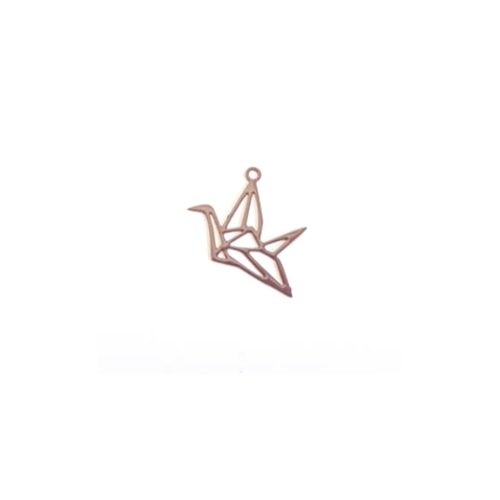 Lot estampe oiseau origami prune 15x20mm x10 lotvi12-6