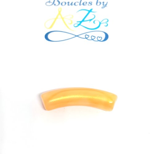 *perle tube incurvé orange acrylique 32x10mm por6-14*