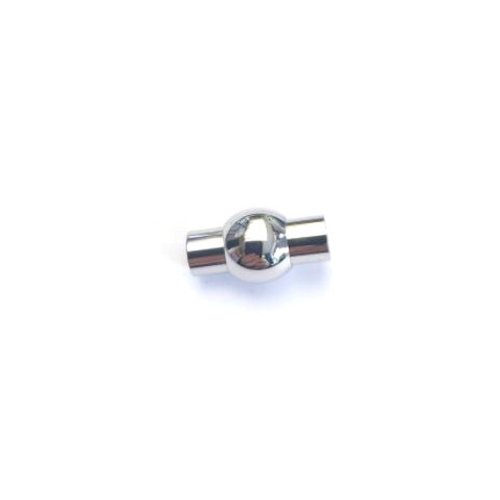 Fermoir aimanté argenté en acier inoxydable, pour cordon 5 mm apf-29