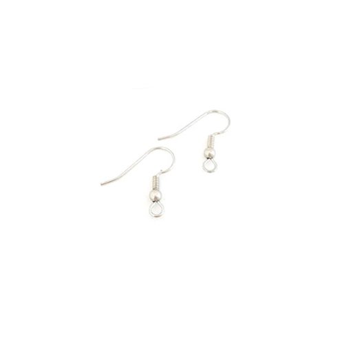 Crochets d'oreille boules argentés en acier inoxydable 20 mm x10 ou 100 paires sbocr-16