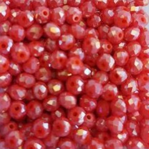 *perles à facettes rouges 3x2mm x100 prou1-10*