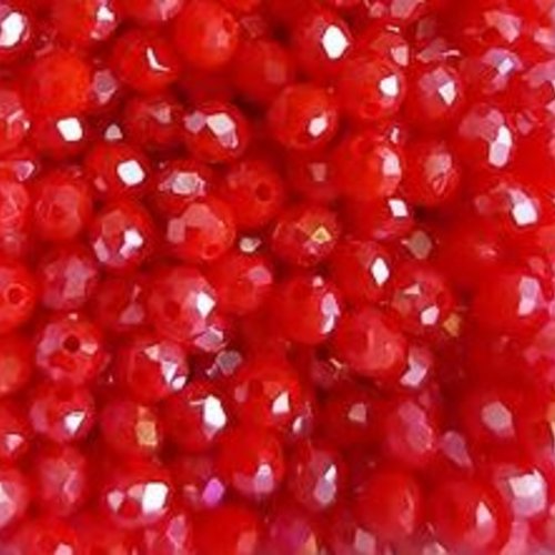 *perles à facettes rouges 3x2mm x100 prou1-13.*
