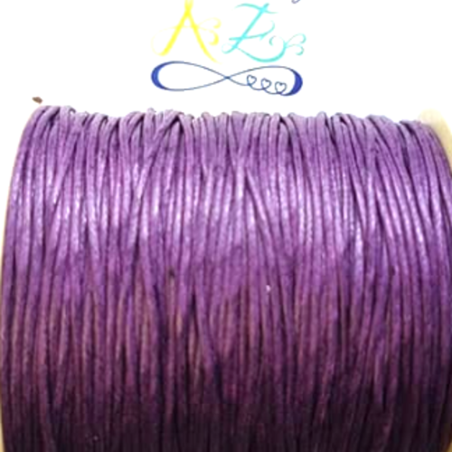 *lot fil coton ciré violet 1mm x10 mètres lotcir-5.*