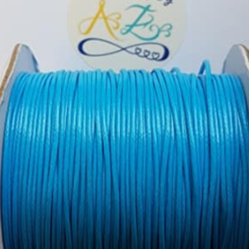 *lot fil coton ciré bleu 1mm x10 mètres lotcir-6.*