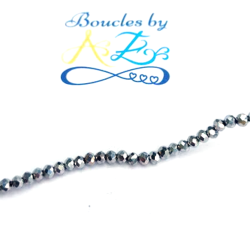 *perles à facettes argentées 3x2mm x100 par1-14*
