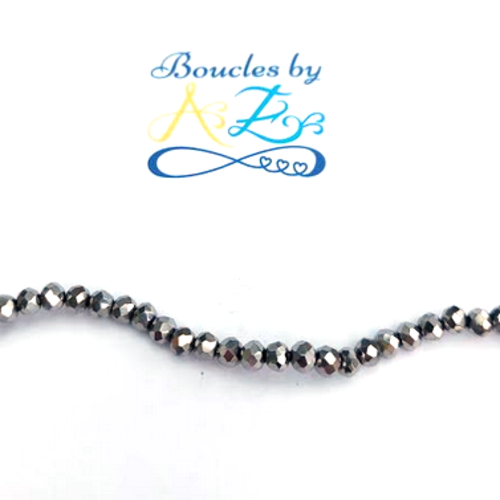 *perles à facettes argentées 4x3mm x50 par1-17*