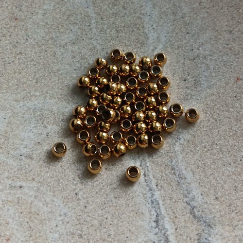 Perles rondelles dorées 4x3mm acier inoxydable x10 pdo1-18