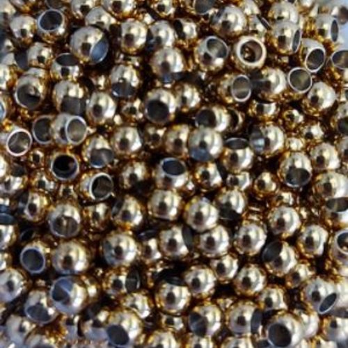 *perles dorées 3mm acier inox x10 pdo2-7*