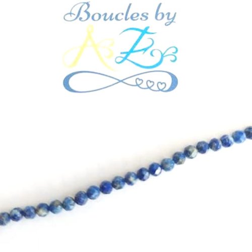*perles rondes facettées lapis lazuli naturelle 3mm x10 pp1-26.*