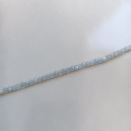 Perles rondelles facettées aigue-marine naturelle 4x3mm pp1-22