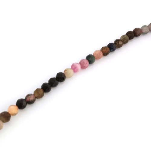 Perles rondes facettées tourmaline naturelle 3mm pp1-23