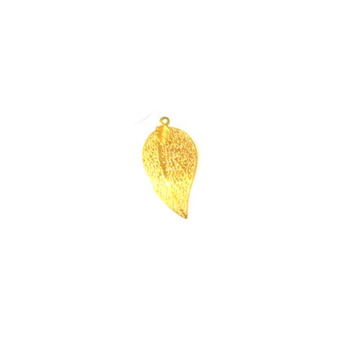 Estampe filigrane feuille dorée en métal 38x19mm x1 ou x10 gedo-17