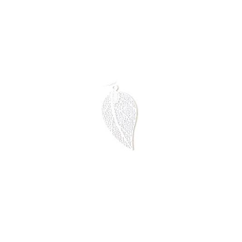 Estampe filigrane feuille blanche en métal 38x19mm x1 ou x10 geblc-24