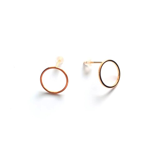 Clous d'oreilles cercle évidé dorés en laiton 12mm sbopu-86