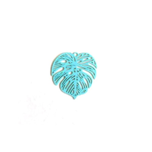 Lot estampe feuille turquoise 18mm x10 lottu6-1