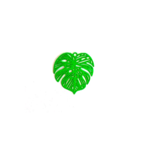 Lot estampe feuille vert fluo 18mm x10 lotve31-2