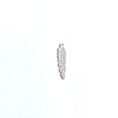 Lot estampe plume blanche 21x5mm x10 lotblc6-2