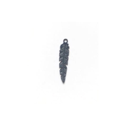 Lot estampe plume bleu marine 21x5mm x10 lotble7-3