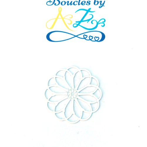 *estampe fleur blanche 28mm geblc-58.*