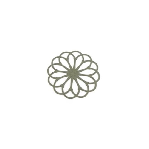Estampe filigrane fleur kaki en métal 28mm x1 ou x10 geve-45