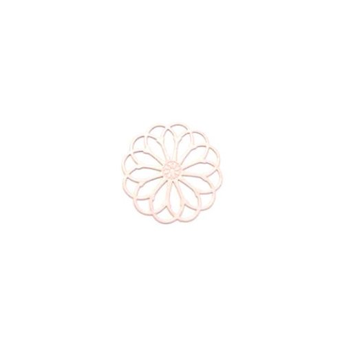 Estampe filigrane fleur rose en métal 28mm x1 ou x10 geros-15