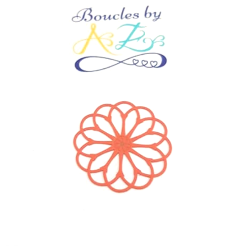 *estampe fleur orange 28mm geor-16.*