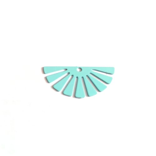 Estampe filigrane éventail turquoise 12x23mm tu6-4