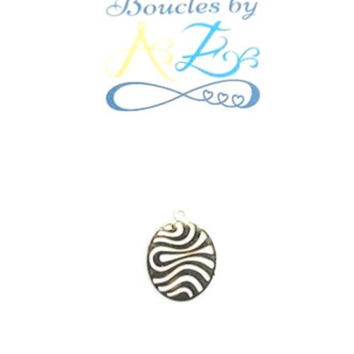 *estampe ovale, décorée, dorée 16x12mm do15-10*