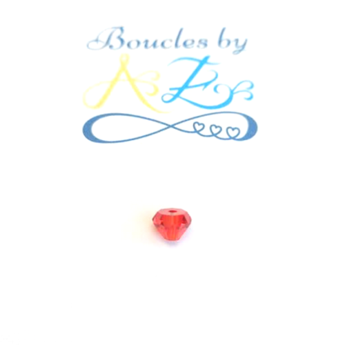*perle facettée diamant rouge 7x5mm prou6-2*
