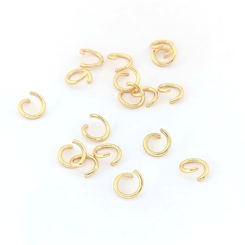 Anneaux de jonction dorés acier inoxydable 5x0,7 mm x20 ou x200 app-179