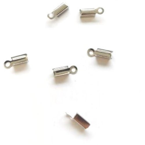 Embout pince lacet pour cordon 2mm en acier inox x10 app-190