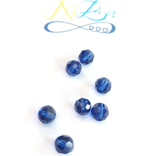 *perle facettée ronde bleue 6mm pble4-16*