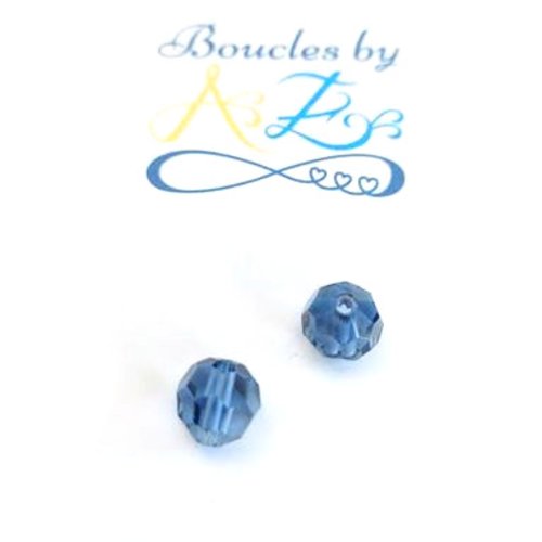 *perle facettée ronde bleue 8mm pble3-15.*