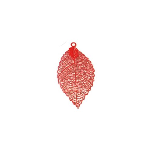Estampe filigrane feuille rouge 54x30mm gerou-10