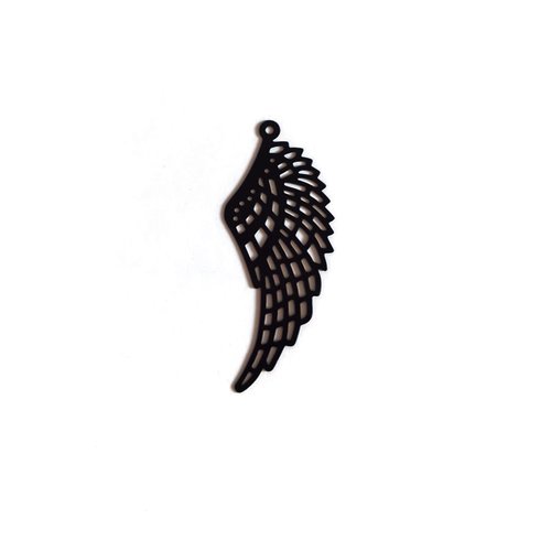 Estampe filigrane aile d'ange noire 50x20mm geno-10