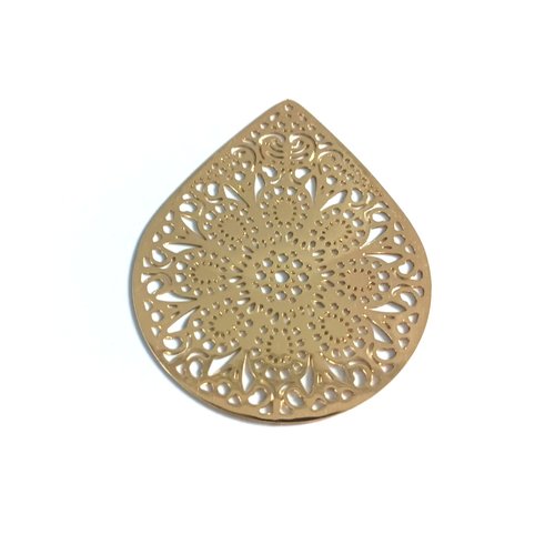 Estampe filigrane goutte dorée 49x39mm gedo-12
