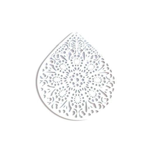Estampe filigrane goutte blanche 49x39mm geblc-22