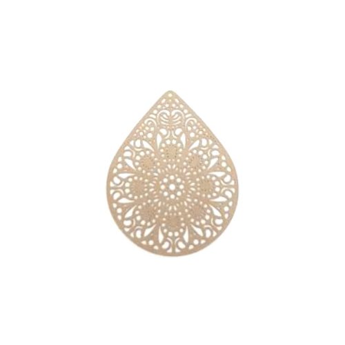 Estampe filigrane goutte beige 49x39mm geblc-34